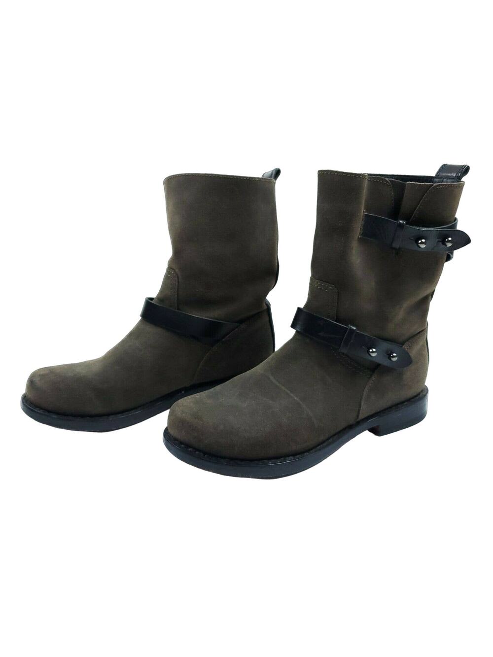 Rag & Bone Boots EUR 37.5 Brown Suede Leather Goodyear Welt Construction Moto